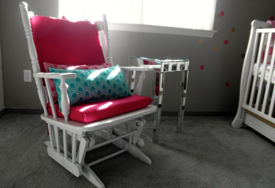 Baby Girl Nursery Pink Teal Gold Grey