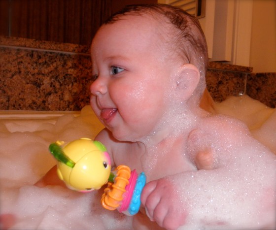 Baby bath time